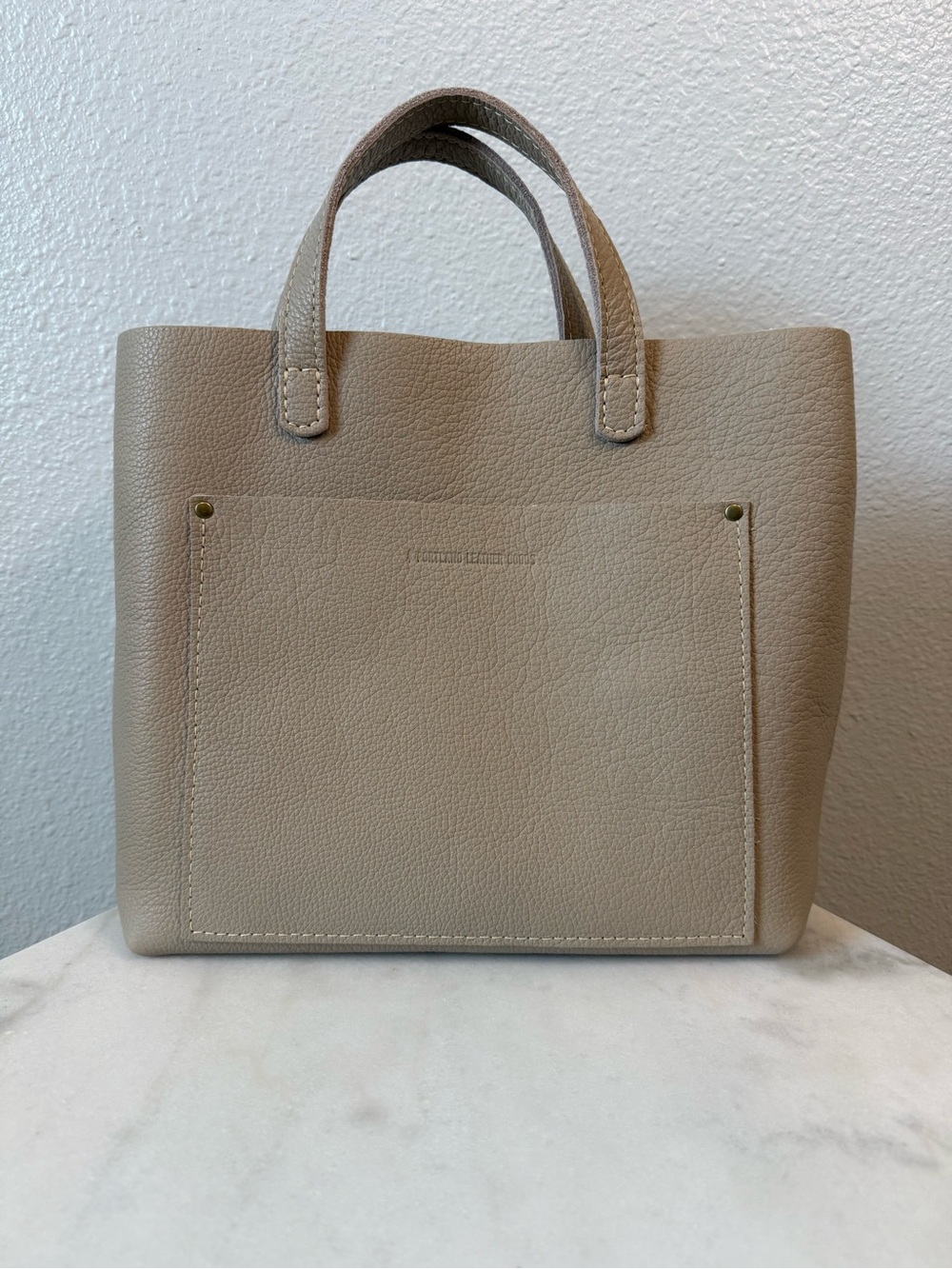 Portland Leather Goods Medium Classic Crossbody Tote Oatmilk Leather NWOT